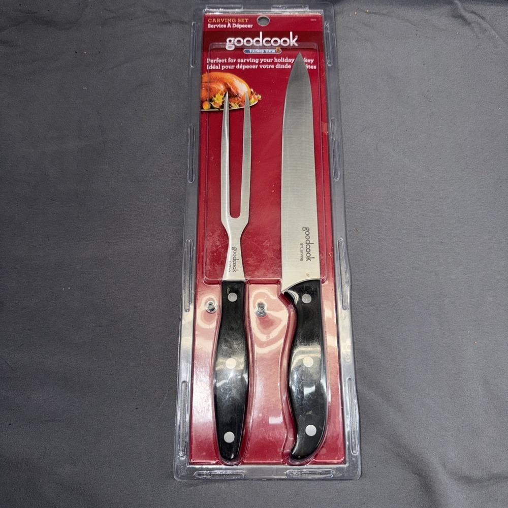 Turkey & Ham Carving Set with‎ 6.5" Fork & 8" Knife Stainless Steel by Goodcook